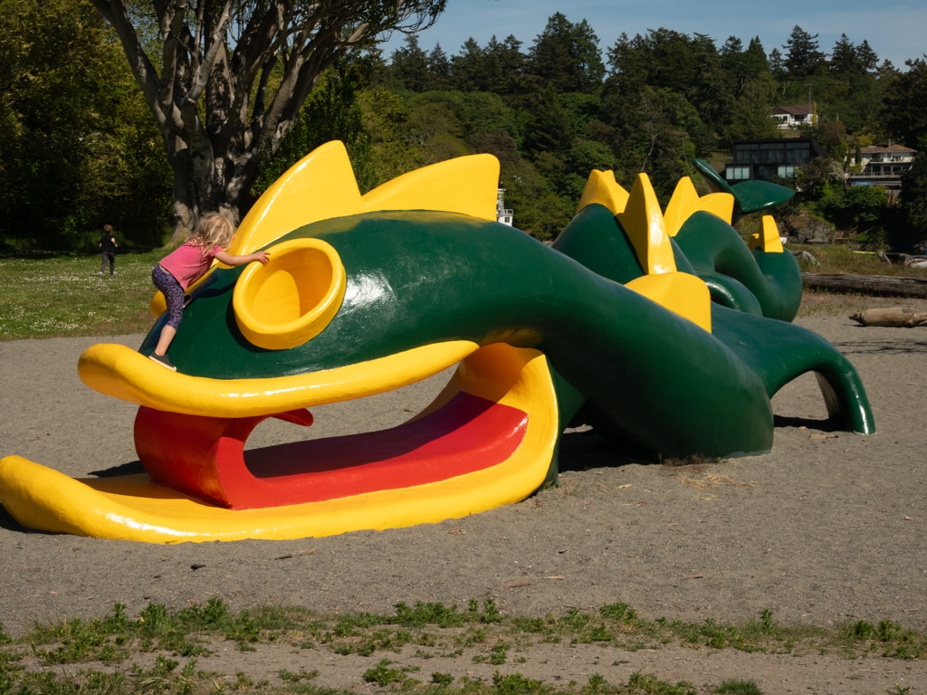 cadboro-bay-beach-playground-victoria-bc Kids love to play, climb and explore at Cadboro Bay!